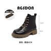 Augustine Black Martin Boots Women's 2025 New Spring and Autumn Single Boots British Style Short Boots Thick-soled Tooling Boots