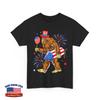 Bigfoot Firework American Flag Fourth of July Sasquatch T-Shirt