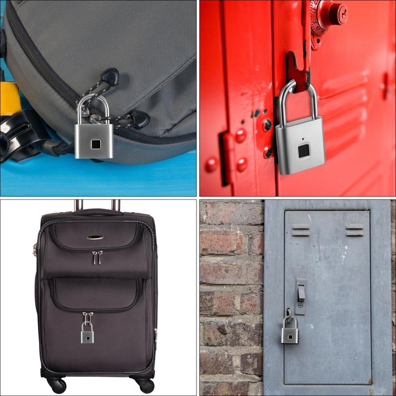 Portable Biometric Padlock Intelligent Fingerprint Unlock Outdoor Waterproof and Rust-Resistant Electronic Anti-Theft Lock