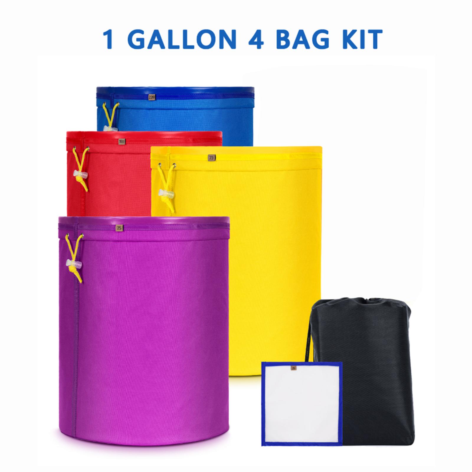 

4 шт./компл. 1 галлон Сетчатый мешок Мешок для пузырей Набор из 4 шт. Мешки Мешки со шнурком Экстракционные мешки с прессовочным экраном и сумкой для переноски One Size