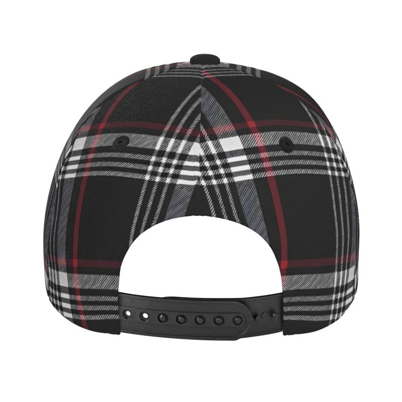 GTI Tartan Plaid Print Sandwich Baseball Caps Snapback Hats Daily Bucket Cap Unisex Hip Hop Cap Retro Sun Visor Peaked Cap