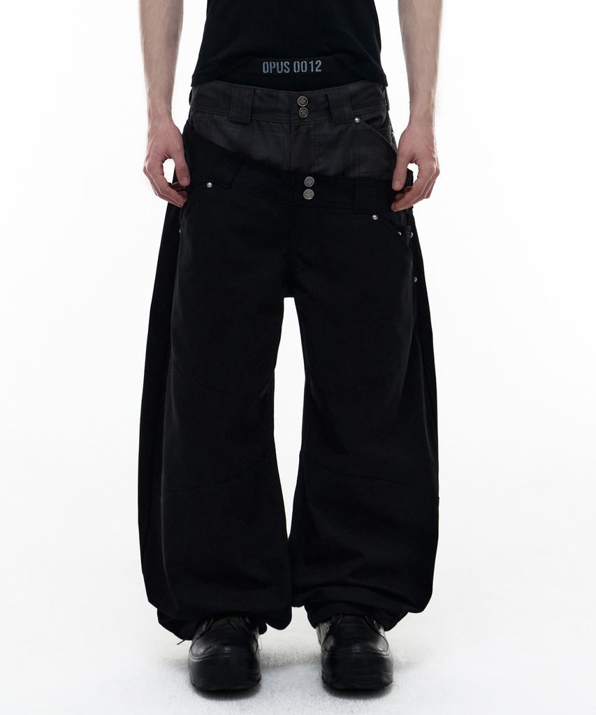 Opeoseu0012 Op. 08 Dual Oblique Cotton Pants Black