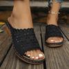 Casual Slippers Women'S Openwork Carved Wedge Sandals Comfortable Breathable Retro Casual Dress Sandal For Women Trendy 2026
