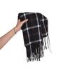 High Looking Imitation Cashmere Retro Hoop Yarn Plaid Scarf for Women Autumn and Winter Fashion Warm Tassel Shawl Scarf