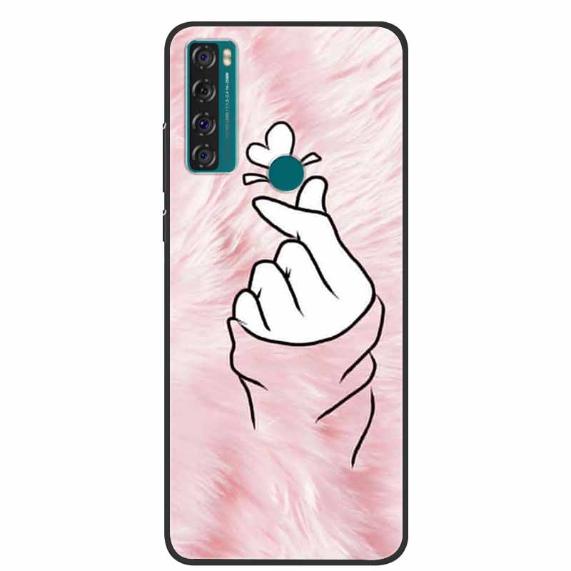 For TCL 20 SE Case Luxury Silicone TPU Soft Cover Phone Case For TCL 20 SE T671H Cartoon Funda Colourful Capa Shockproof Coque