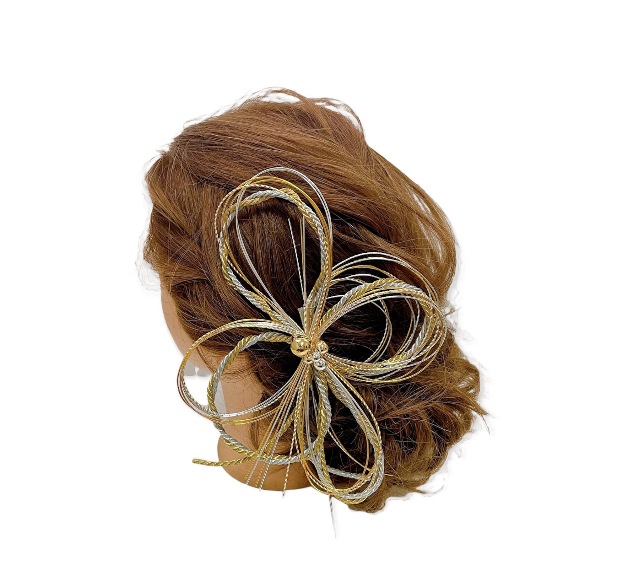 

Mizuhiki Hair Gold and Japanese Style Perfect for and Weddings Ornament, Silver, Headpiece, Weddings, Coming-of-Age Ceremonies, Graduations, Hakama,
