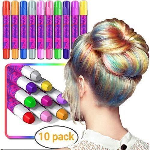 Desire deluxe colorant capillaire pour la coloration des cheveux des filles, 10 stylos lavables,, pour le carnaval, pour les enfan