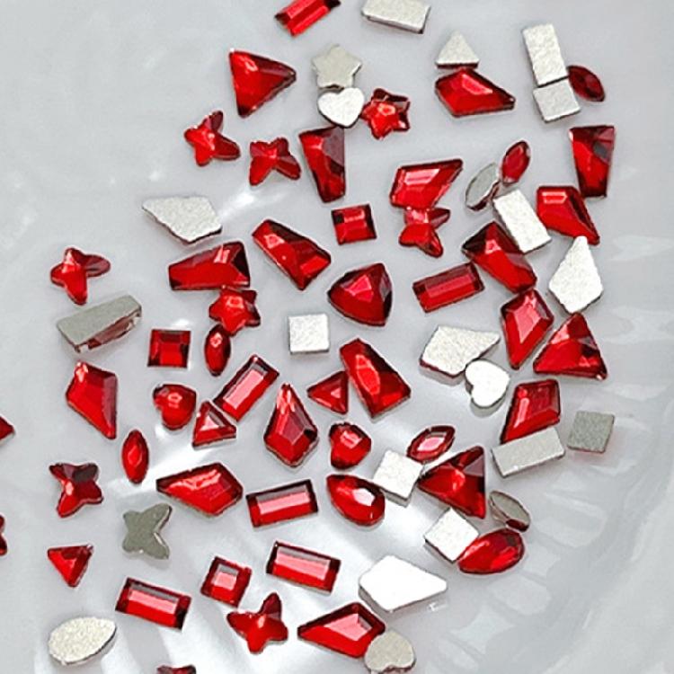 100Pcs Mixed Glass Crystal Hybrid Diamond Rhinestones Nail Art Decorations