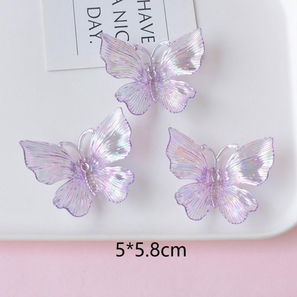 Transparent Colored Transparent Butterfly Accessories Acrylic Butterfly Beads  Jewelry Making