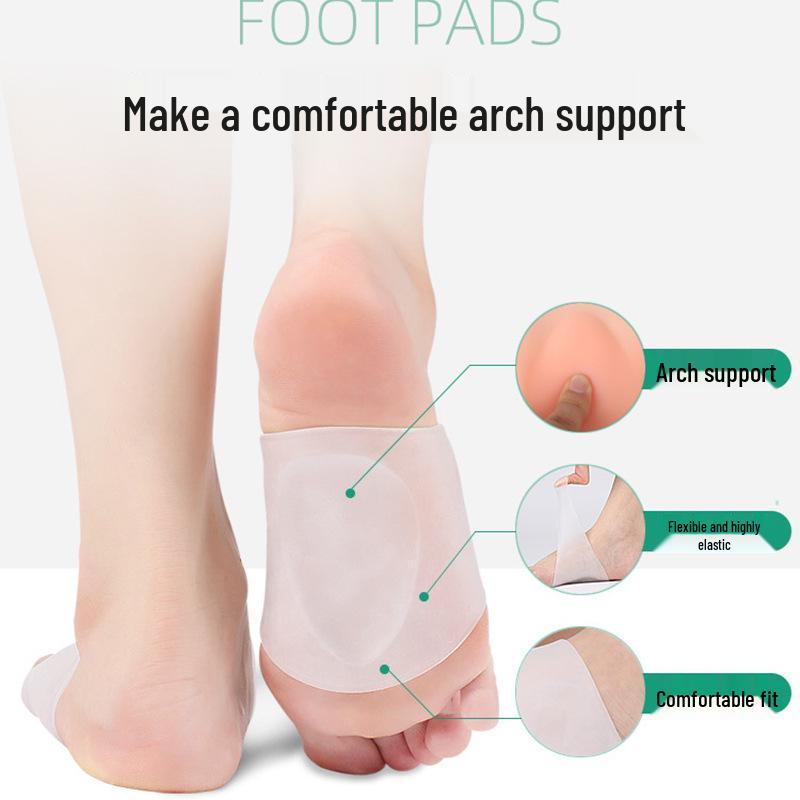 Silicone Arch Support Sleeve for Men and Women - Half Size Metatarsal Pad for Flat Foot Correction