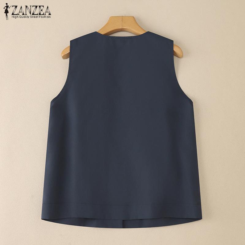ZANZEA Women Casual V-neck Summer Sleeveless Tank Tops