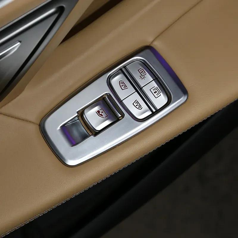 For BMW 7 Series G11 G12 2016- Car ABS Silver Color Window Lift Switch Button Control Panel Frame Cover Accessories Trim