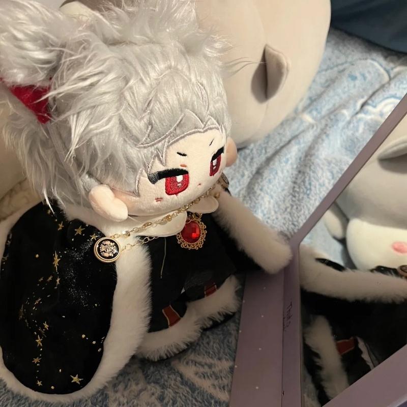 New 20cm Retro Plush Doll Clothes Headwear Coat Pants Shoes Gemstone Red Flame Set Soft Stuffed Plush Toy Dress Up Accessories