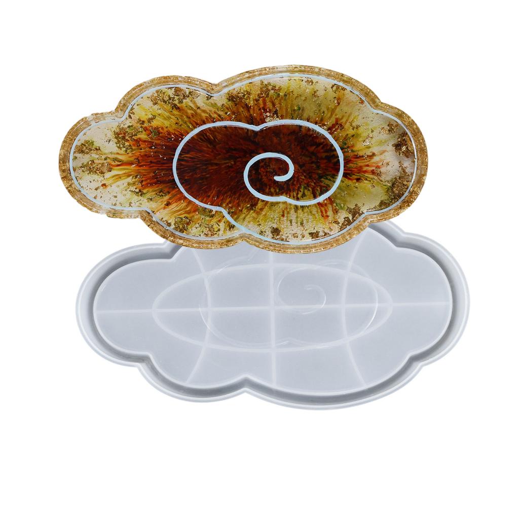 Cloud Shape Tray Molds DIY Earring Jewelry Storage Tray Candle Holder Mold Plate Dish Container Resin Casting Mould
