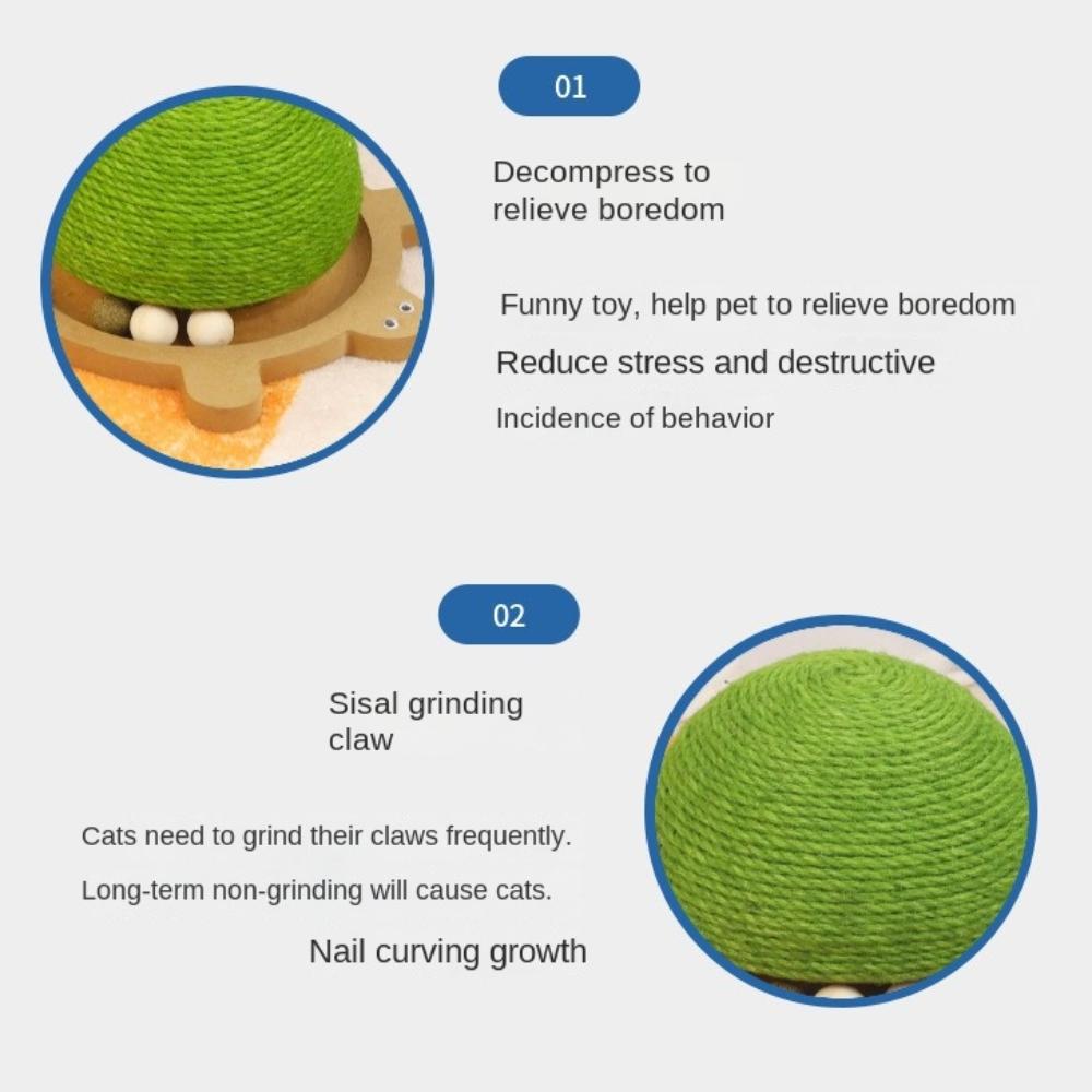 Interactive Sisal Cat Scratching Ball Wear-Resistant Cat Grinding Paw Balls  Relieve Boredom