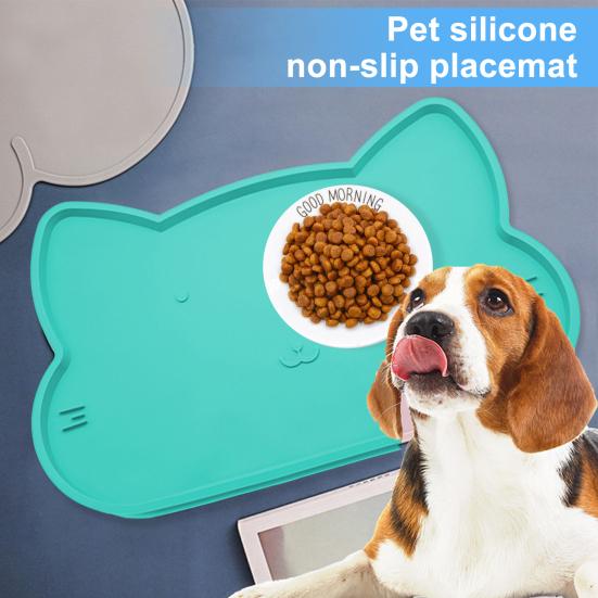 Yousheng Katzenfuttermatte Rutschfest Wasserdicht mit erhöhtem Rand Auslaufsicher Hält Ordnung Haustierfuttermatte Hund Katze Zubehör