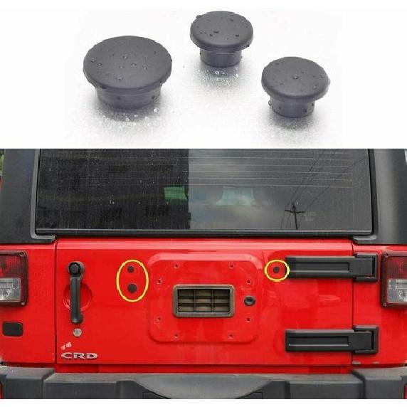3X Tailgate Plug Set Spare Tire Carrier Delete Rubber For Jeep Wrangler JK 07-17
