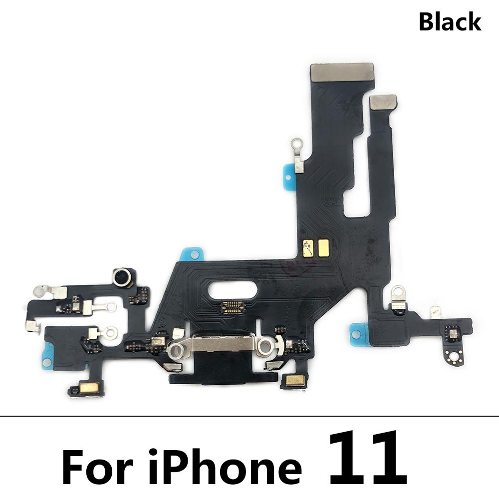 

Новинка для iPhone 11 Pro 11Pro Max USB-порт для зарядки, микрофон, док-станция, соединительная плата, гибкий кабель, запасные части For IPhone 11 Black