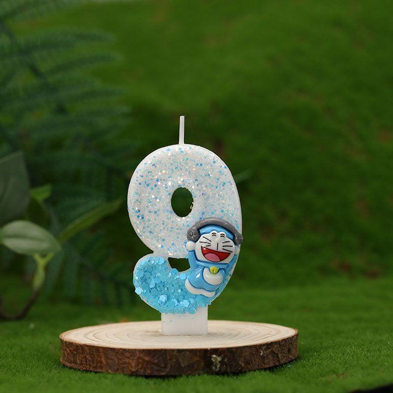 

Кот Диндан Ручная работа Креативные Цифровые Свечи Ручной работы Свечи для украшения торта на день рождения Number 9