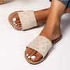 Fashion New Style Hollow Out Flat Slipper Leather High Quality Summer Sandals New Luxury Design Women's Shoes Beach Slides Zapatos Mujer