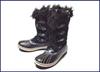 Canadian Heritage / Floral Pattern Suede Snow Boots with Fur Collar Black /24.0cm/