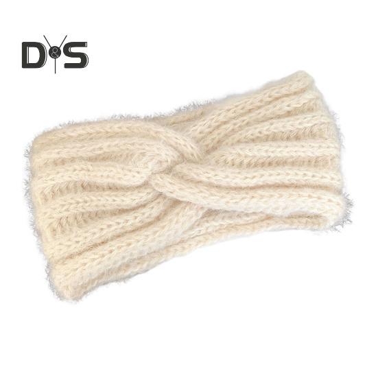 

Женская зимняя повязка на голову, однотонная, с декором в виде крученой пряжи, теплая, удобная, для ушей, аксессуар для волос