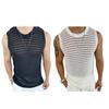 Léto Muži Pletená vesta bez rukávů s výstřihem do O Jednobarevný Slim Fit Vyhloubený Tenký pulovr Topy Streetwear