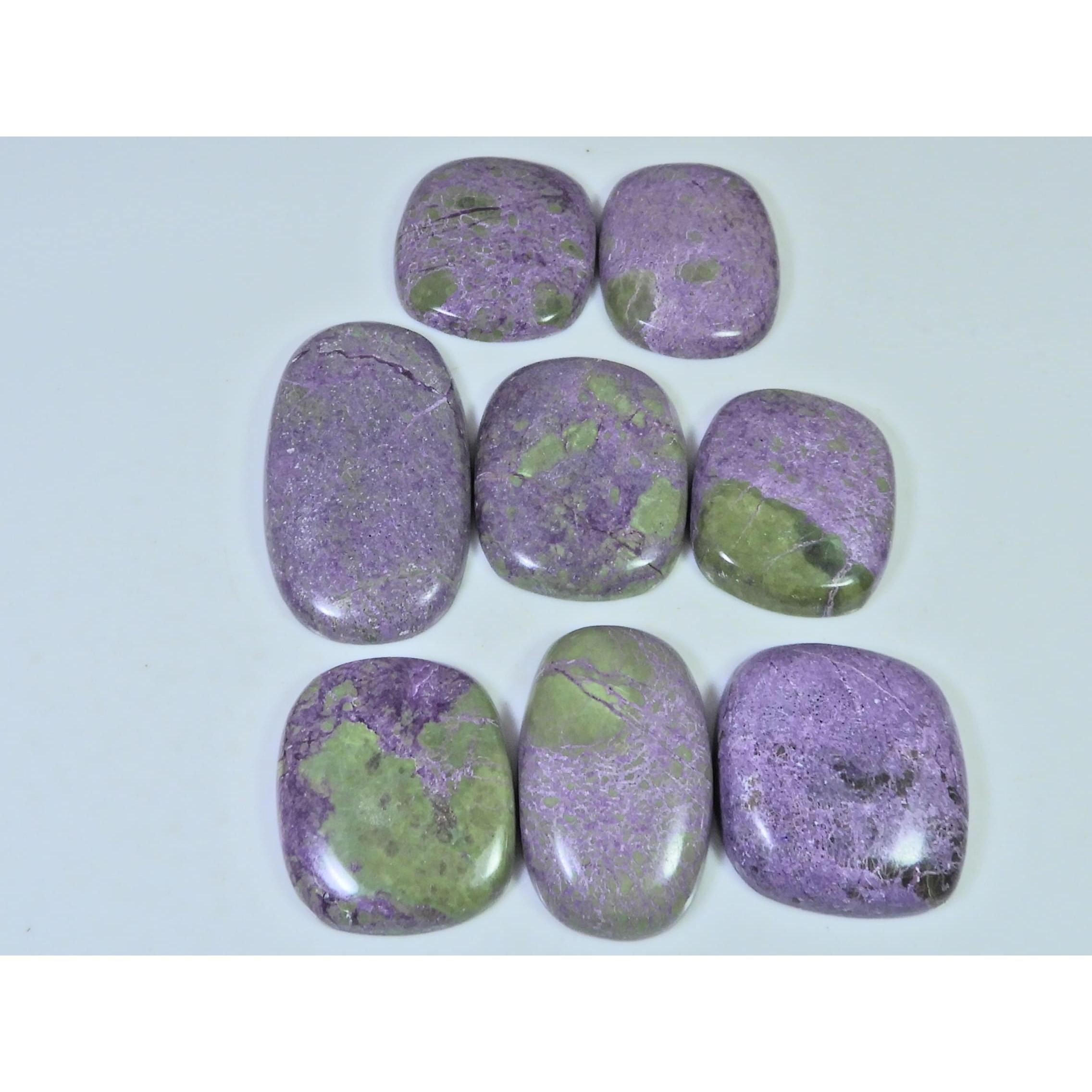 309Cts. Natural Stichtite Cushion Shape Cabochon Loose Gemstone 8Pcs Lot C-1223
