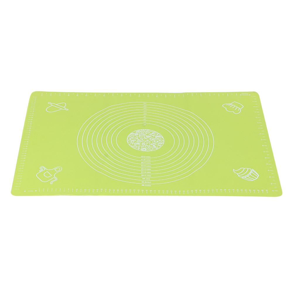 64x45cm High Temperature Resistant Non-Stick Silicone Dough Mat with Scale Baking Tool(Green )