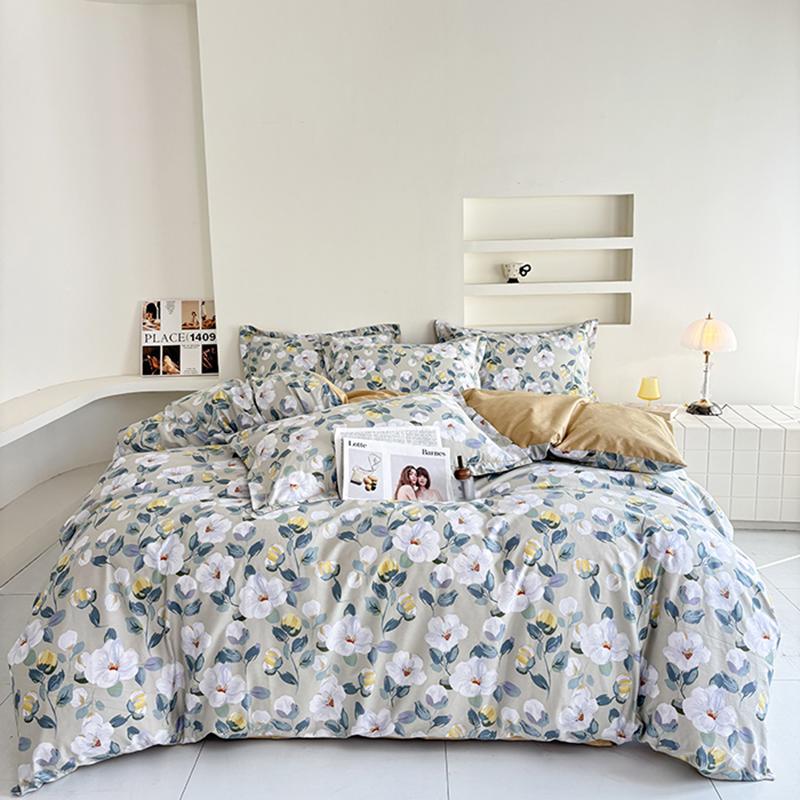 100% Cotton Printed Duvet Cover Set 3PC Soft Skin Friendly Bedding With One Quilt Cover And Two Pillowcases