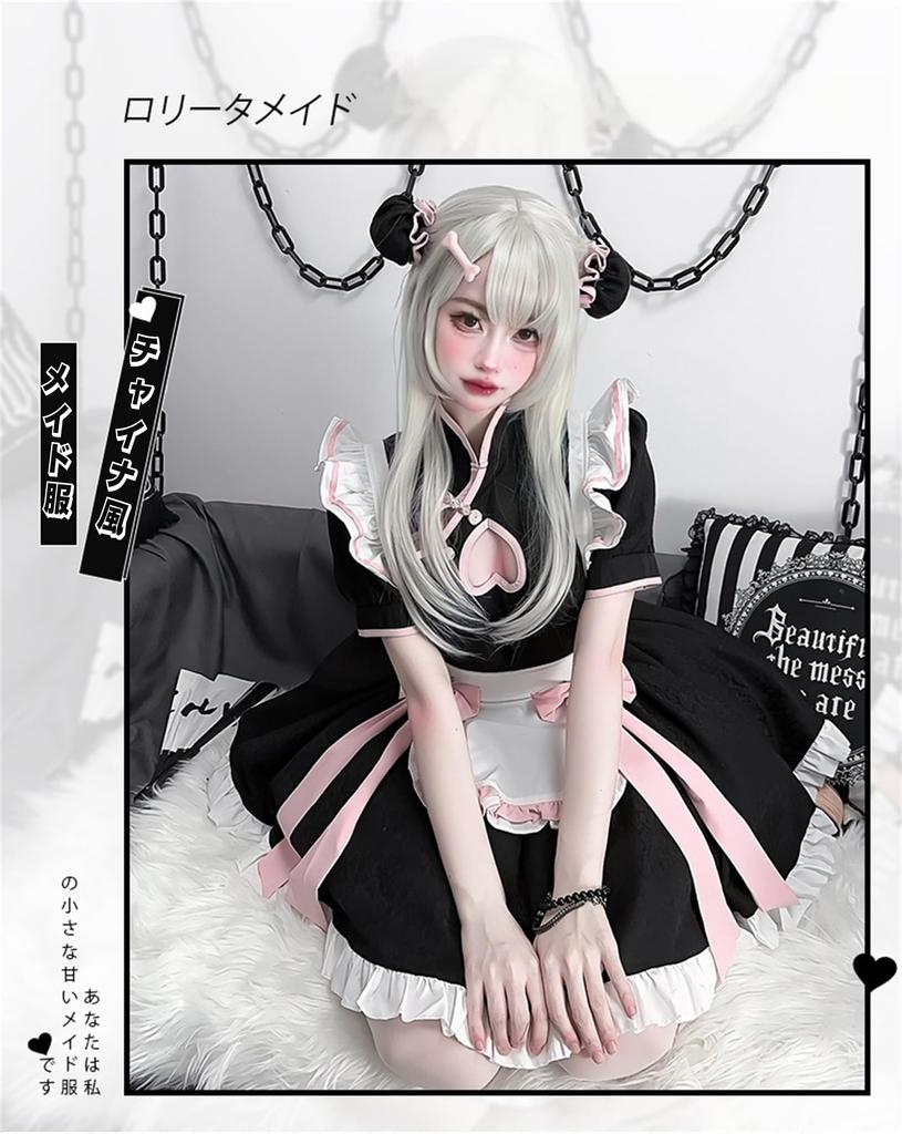 Sexy Chinese maid Gothic lolita Chinese Chinese short photo school cultural Chinese luxury set dress, outfit, cosplay, Lolita, Alice-inspired, cute,