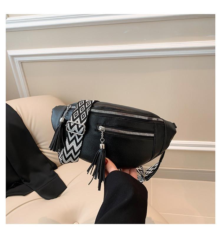 Stylish 2024 New Womens Slouchy Shoulder Bag In Black Beige Brown With Chic Tassel Design
