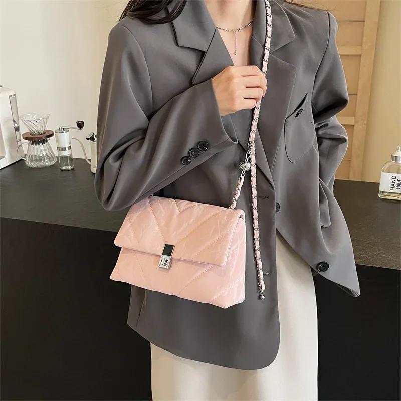 Fashion Chain Shoulder Crossbody Bags for Women Tote Purses and Handbags New Vegan Leather Ladies Messenger Bag High Quality