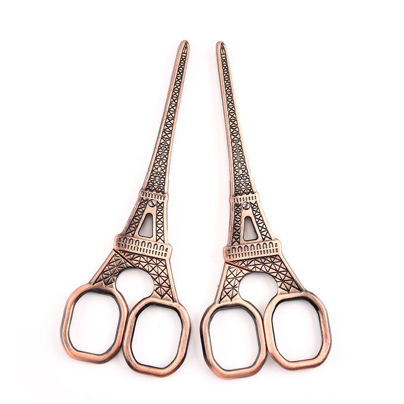 1ks Vintage Tower Nůžky Bronzová Barva Pokovená Nerezová Ocel Utility Nůž Řezačka na Papír Domácí DIY Umění Škola