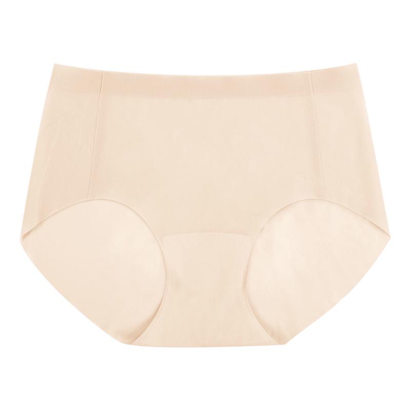 High-Quality Ice Silk Seamless Women's Panties with Antibacterial Cotton Crotch for Comfort and Peach Hips