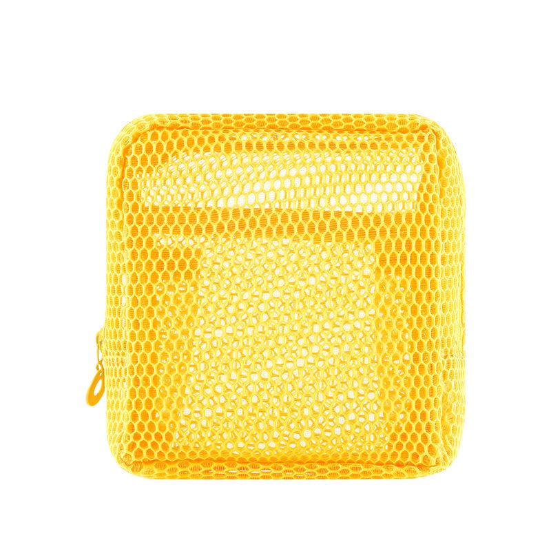 Dopamine Color Mesh Tofu Makeup Bag: Compact Lipstick & Sanitary Pad Storage