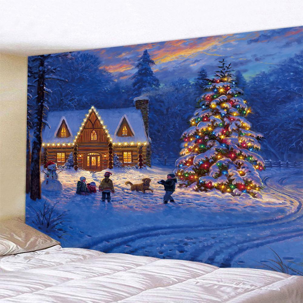 Home Art Decor Backdrop Christmas Tree Wall Tapestry Bohemian Living Room Mandala