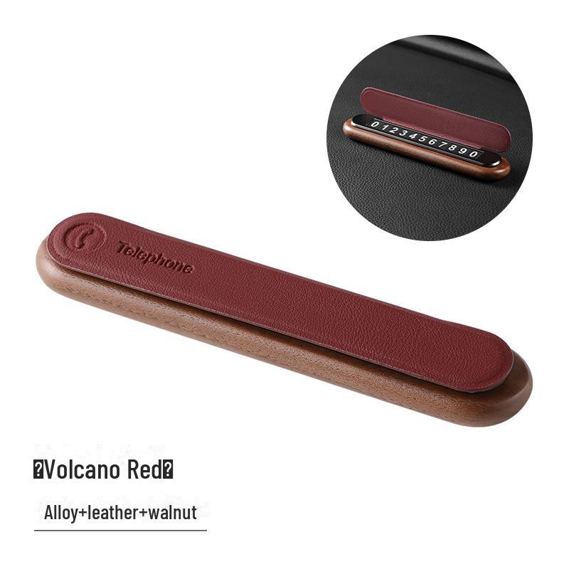 

Черный орех Временный парковочный номерной знак для автомобилей красный