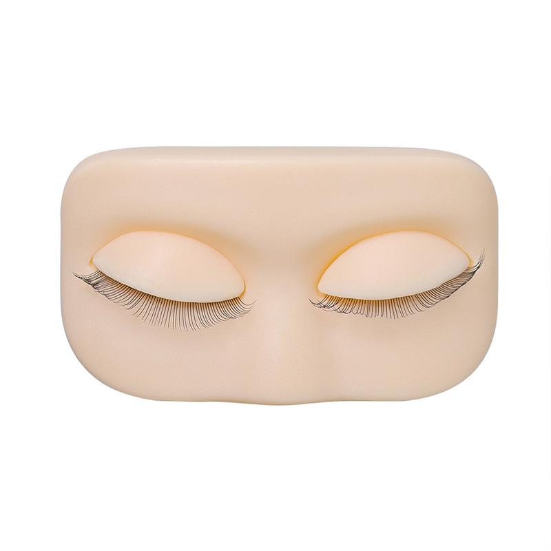 Eyelash Extension Practice Head with Removable Eyelids Flat Mannequin Model Lash Grafting Training Makeup Teaching Accessories