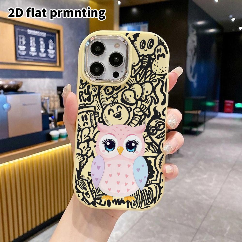 Phone Case: 2D Flat Design Suitable for iPhone 18 17 16 15 14 13 Pro Protective Case, Couple Style, Heart Owl, Christmas and Halloween Gifts