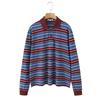 Zbzr New Fall Women's Clothing Fashion Wind Polo Collar Loose Casual Contrast Color Long Sleeves Stripes T-shirt-