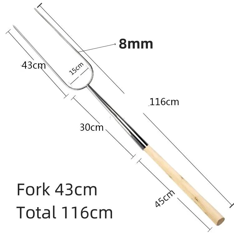 Big meat fork Extendable Roasting Sticks Stainless Steel BBQ Smores Skewers duck BBQ meat fork long large big roast chicken fork