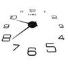 DIY Wanduhr Acryl Rahmenlos Spiegeloberfläche Wandaufkleber Uhr Dekor für Wohnzimmer Schlafzimmer Schwarz