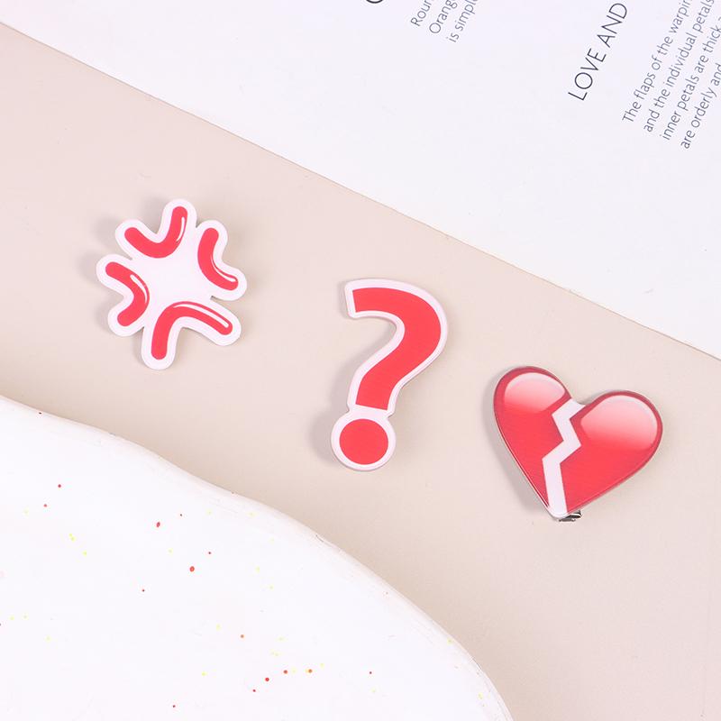 Angry Expression Drop Hair Clip Heartbroken Acrylic Hair Clip Funny Side Clip