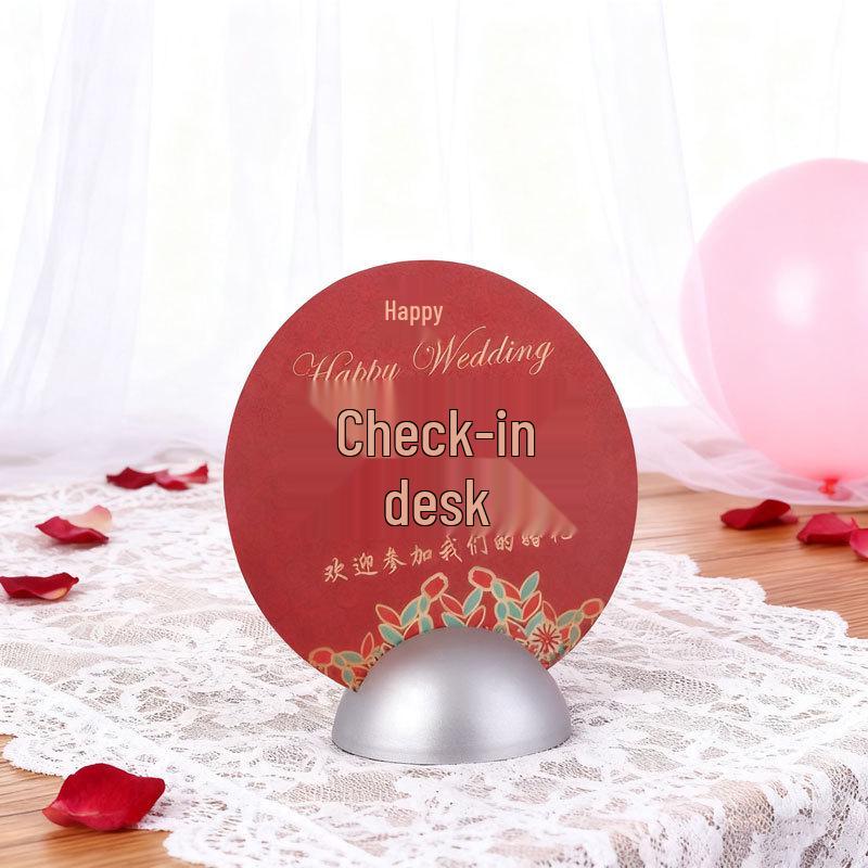Half-Round Wedding Celebration Table Card Holder for VIP Sign-in