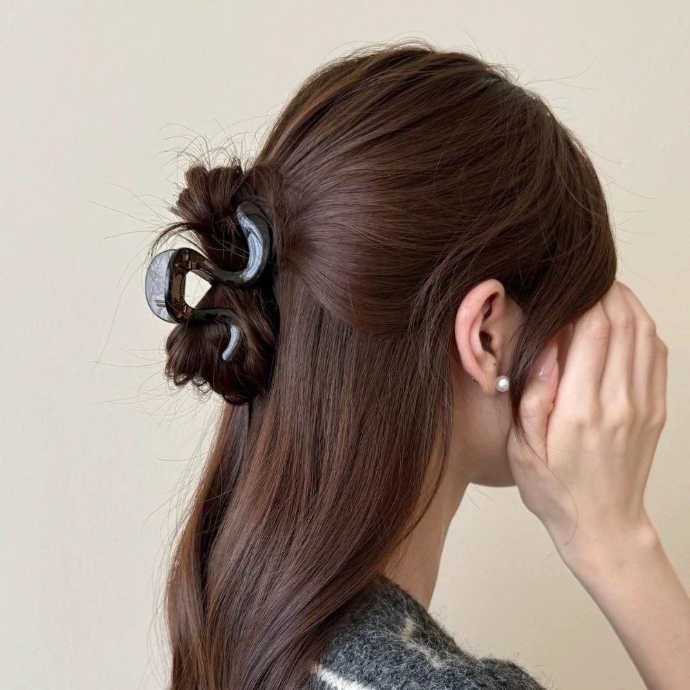 Matte Finish Acrylic Hair Claw Casual Ponytail Clip Simple Shark Clip Daily