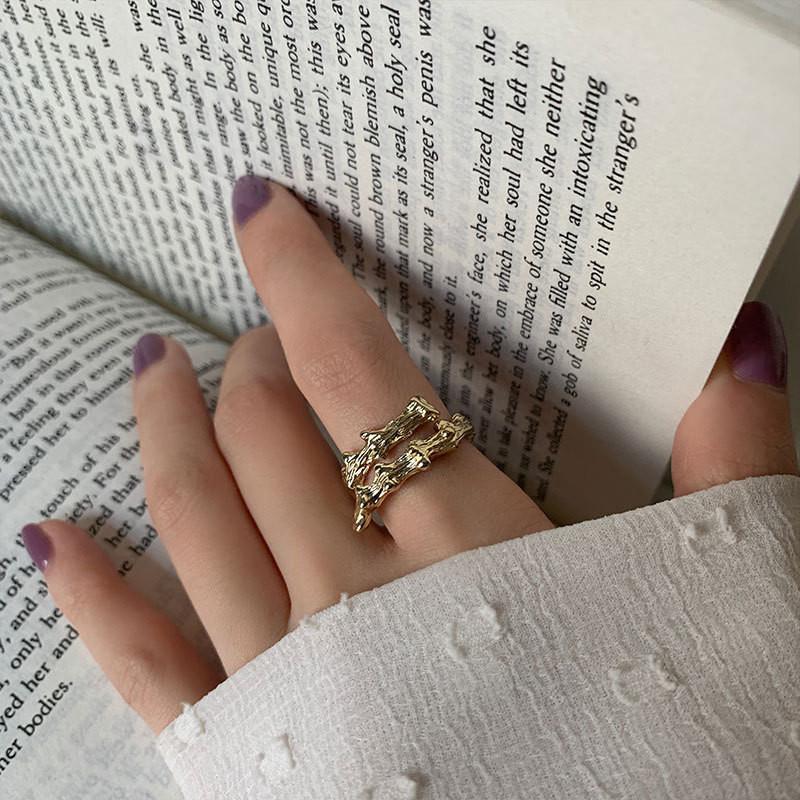 Elegant Adjustable 925 Sterling Silver Korean Style Geometric Ring For Women J2121