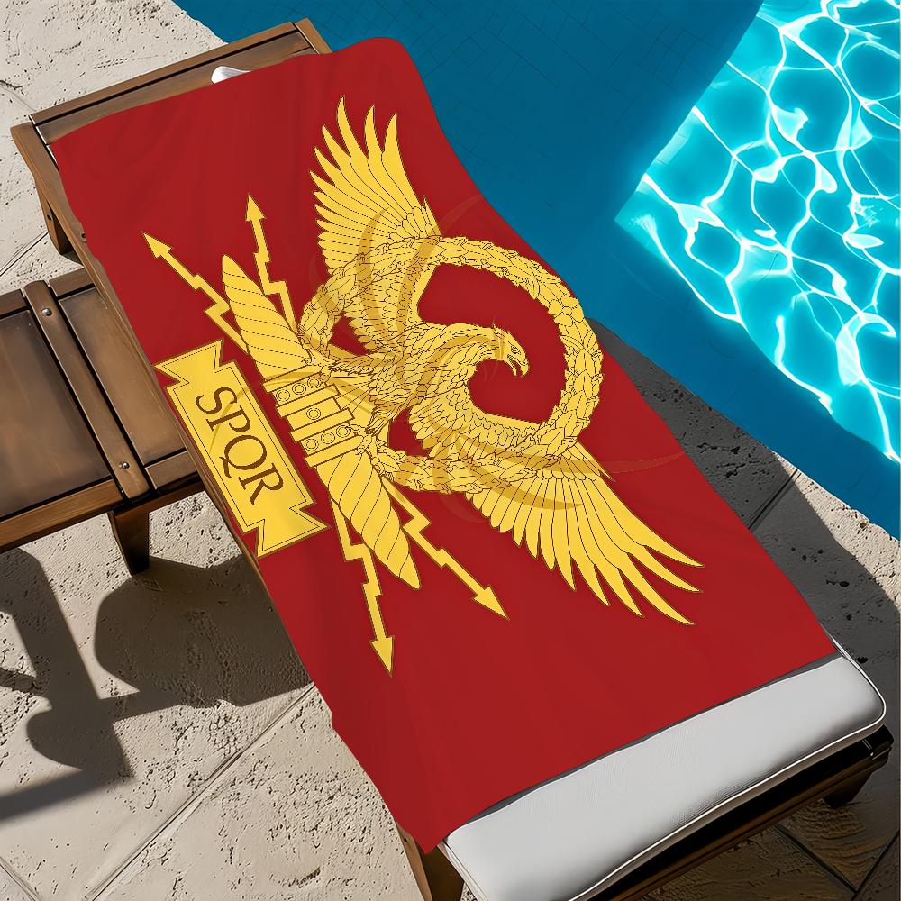 Toalla con Logo SPQR Romano Playa Baño Secado Rápido Ligera Portátil Sauna Camping Piscina Natación Viaje