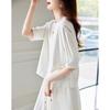 Women's Round Neck Five-Sleeve T-Shirt with Adjustable Waist