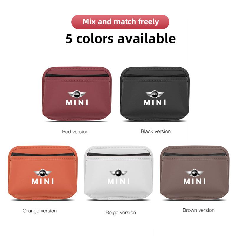 PU Leather Car Storage Organizer Bag Pocket For MINI Cooper JCW Countryman Clubman Cabrio Paceman Coupe Car tire valve cap